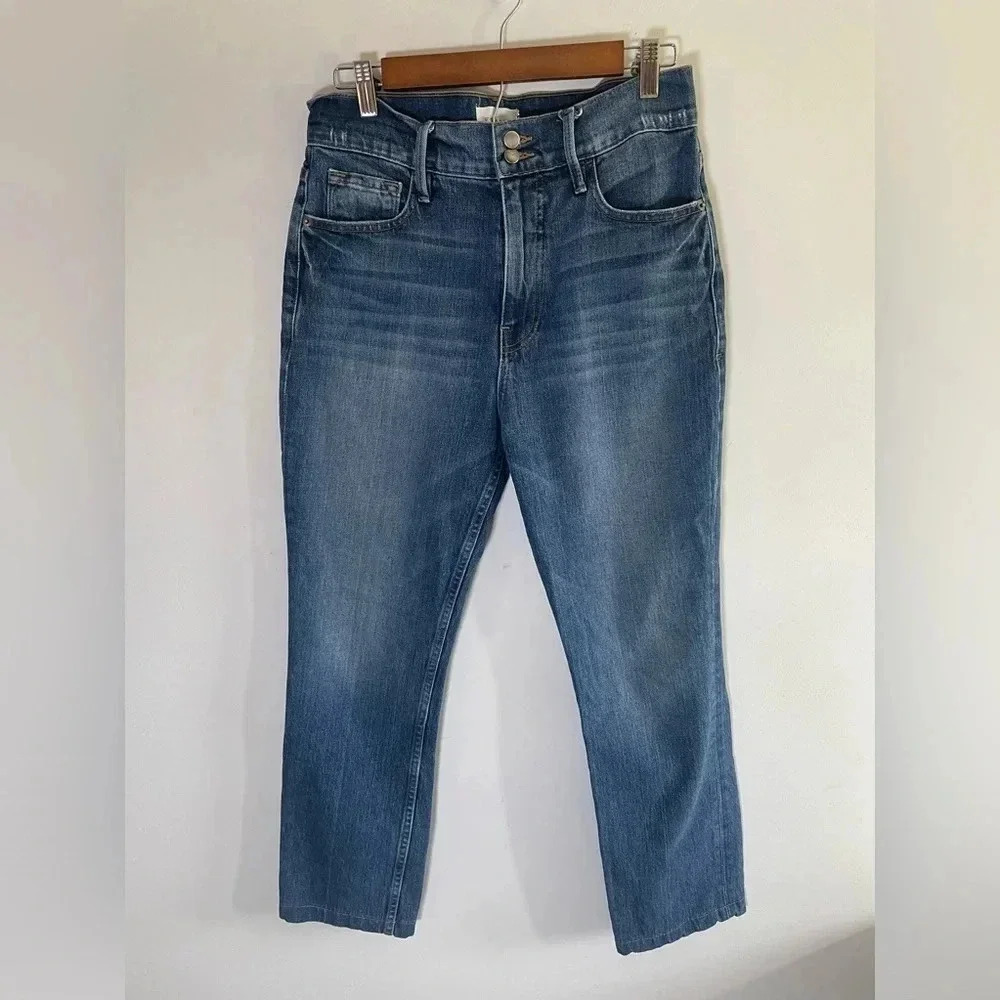 FRAME womens LeSylvie‎ straight high 29x27” Petite Denim Jeans EUC! 0055